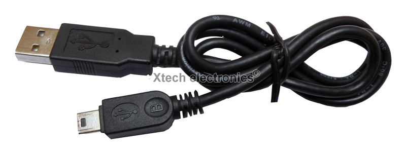 USB kabel pro navigace XtechNavi, USB - mini USB, 0,8m