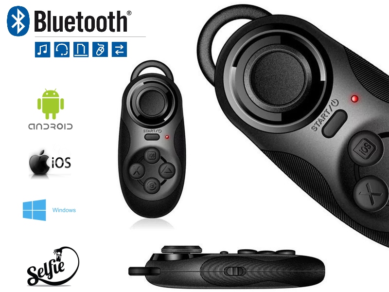 Bezdrátový bluetooth ovladač - gamepad - mouse - selfie shutter (Android, iOS, PC, VR)