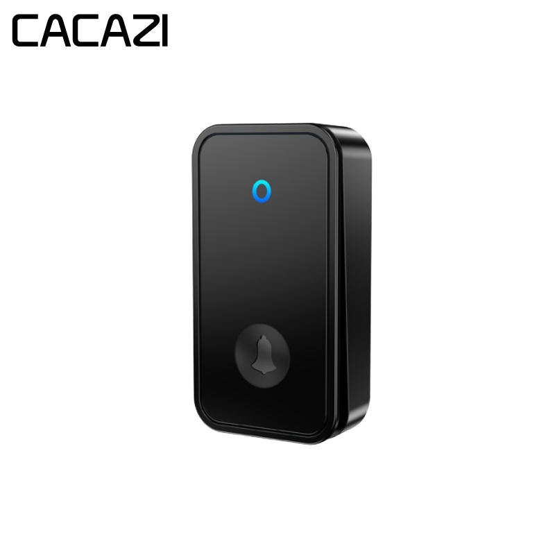Bezdrátový zvonek CACAZI FA28, bezbateriový, 1x samostatné tlačítko - černé