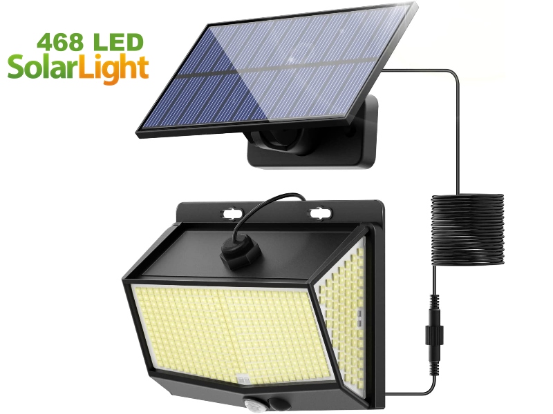 Solární LED svítidlo SLX-468 - pohybový senzor, 468 LED